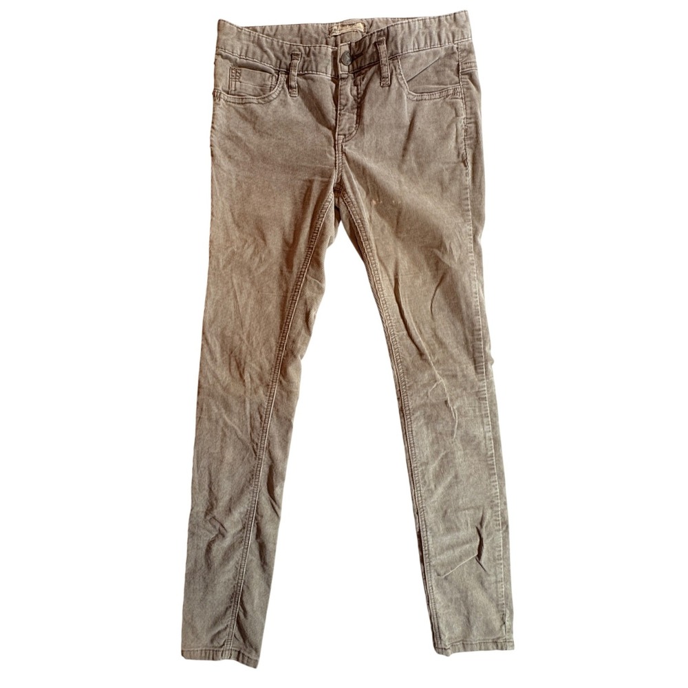 Free People Corduroy Pants Womens 27 Tan Slim Fit Stretch Boho Casual Trousers
